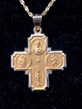 Four Way Cross Medal in 14K Yellow Gold 34 x 25mm - Roxx Fine Jewelry