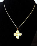 Four Way Cross Medal in 14K Yellow Gold 34 x 25mm - Roxx Fine Jewelry