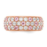 True Origin® 2.40 Ct. Lab Grown Diamond and Pink Sapphire Band in 14K Rose Gold - Roxx Fine Jewelry