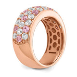 True Origin® 2.40 Ct. Lab Grown Diamond and Pink Sapphire Band in 14K Rose Gold - Roxx Fine Jewelry
