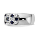 True Origin® 2.40 Ct. Lab Grown Diamond and Blue Sapphire Band in 14K White Gold - Roxx Fine Jewelry