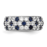 True Origin® 2.40 Ct. Lab Grown Diamond and Blue Sapphire Band in 14K White Gold - Roxx Fine Jewelry