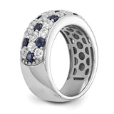 True Origin® 2.40 Ct. Lab Grown Diamond and Blue Sapphire Band in 14K White Gold - Roxx Fine Jewelry