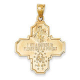Petite Four Way Cross Medal in 14K White or Yellow Gold 22 x 18 - Roxx Fine Jewelry