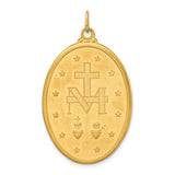 Miraculous Medal Oval 37 x 24mm in 14K Yellow Gold - Roxx Fine Jewelry