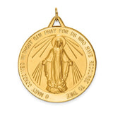Miraculous Medal Large Round 35 x 30mm in 14K Yellow Gold - Roxx Fine Jewelry