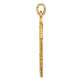 Four Way Cross Pendant 37 x 27mm Satin Finish Polished Edge in 14K Yellow Gold - Roxx Fine Jewelry