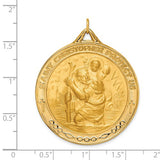 St Christopher Medal Large 40mm in 14K Yellow Gold - Roxx Fine Jewelry