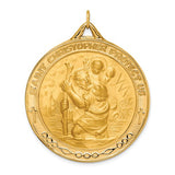 St Christopher Medal Large 40mm in 14K Yellow Gold - Roxx Fine Jewelry