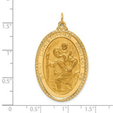 St. Christopher Medal 40 x 24mm Large Oval in 14K Yellow Gold - Roxx Fine Jewelry