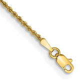 2.0mm Solid Rope Chain Bracelet or Anklet in 14K Yellow Gold