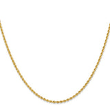 2.0mm Solid Rope Chain Bracelet or Necklace in 14K Yellow Gold