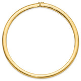 8mm Domed Omega Necklace or Bracelet in 14K Yellow Gold