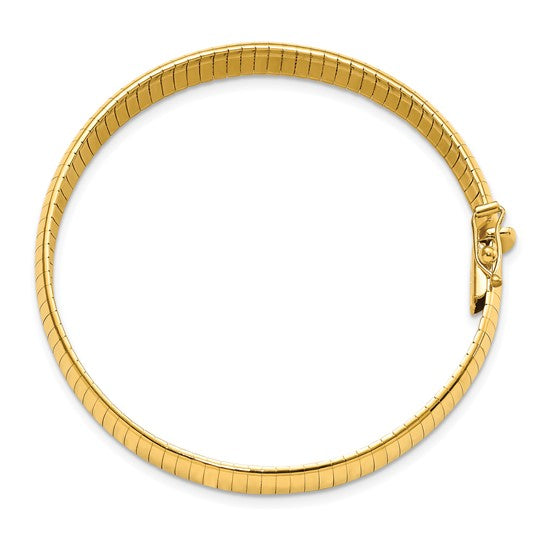 14k Yellow Gold 16in Domed Omega Necklace 6mm JJ1067-16 | Joy Jewelers