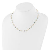 Shades of Blue Station Necklace in 10K Yellow Gold 18"