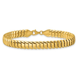 7mm Fancy Snake Chain 7.5" Bracelet in 10K Yellow Gold