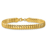 7mm Fancy Snake Chain 7.5" Bracelet in 10K Yellow Gold