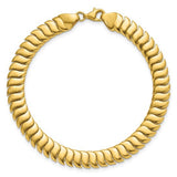 7mm Fancy Snake Chain 7.5" Bracelet in 10K Yellow Gold