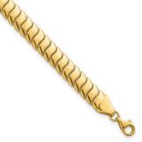 7mm Fancy Snake Chain 7.5" Bracelet in 10K Yellow Gold