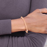 4mm Flat Top Hinged Bangle Bracelet in 14K Gold