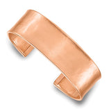 Hammered Cuff Bracelet 19mm Satin Finish in 14K Rose, White or Yellow Gold from Italy