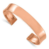 Polished Cuff Bracelet 10.4mm in 14K Rose, White or Yellow Gold - Roxx Fine Jewelry