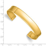 Polished Cuff Bracelet 10.4mm in 14K Rose, White or Yellow Gold - Roxx Fine Jewelry