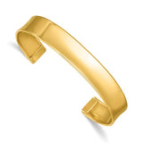 Polished Cuff Bracelet 10.4mm in 14K Rose, White or Yellow Gold - Roxx Fine Jewelry