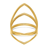5 Row "Cinque" Fancy Gold Statement Ring in 14K Yellow Gold