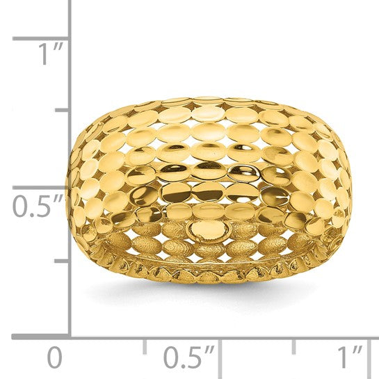 10.5mm Oval Mosaic Dome Ring in 14K Yellow Gold