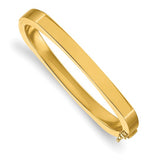 6mm Square Hinged Bangle Bracelet in 14K Yellow Gold