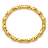 Bamboo Hinged Bangle Bracelet 8mm Wide in 14K or 18K Yellow Gold