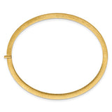 4.5mm Brushed and Textured Oval Bangle Bracelet in 14K Gold