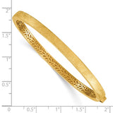 4.5mm Brushed and Textured Oval Bangle Bracelet in 14K Gold