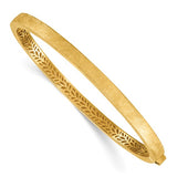 4.5mm Brushed and Textured Oval Bangle Bracelet in 14K Gold