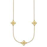 Petite Clover Station Necklace in Lengths  16" -36" in 14K Yellow Gold