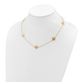 Petite Clover Station Necklace in Lengths  16" -36" in 14K Yellow Gold