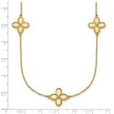 Petite Clover Station Necklace in Lengths  16" -36" in 14K Yellow Gold