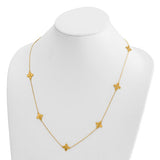 Petite Clover Station Necklace in Lengths  16" -36" in 14K Yellow Gold