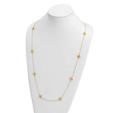 Petite Clover Station Necklace in Lengths  16" -36" in 14K Yellow Gold