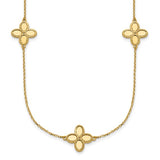 Petite Clover Station Necklace in Lengths  16" -36" in 14K Yellow Gold