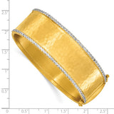 Hammered Diamond Bangle Statement Bracelet .45 Cts. TCW in 14K Yellow Gold - Roxx Fine Jewelry