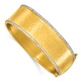 Hammered Diamond Bangle Statement Bracelet .45 Cts. TCW in 14K Yellow Gold - Roxx Fine Jewelry