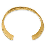 Rope Edge Polished Cuff Bracelet 14K Yellow Gold from Italy - Roxx Fine Jewelry