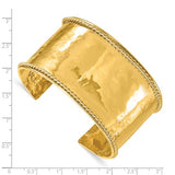 Rope Edge Polished Cuff Bracelet 14K Yellow Gold from Italy - Roxx Fine Jewelry
