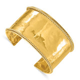 Rope Edge Polished Cuff Bracelet 14K Yellow Gold from Italy - Roxx Fine Jewelry
