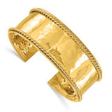 Rope Edge Polished Cuff Bracelet 14K Yellow Gold from Italy - Roxx Fine Jewelry