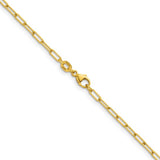 2.5mm Solid Paper Clip Chain in 14K Yellow Gold - Roxx Fine Jewelry