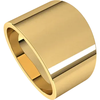 Flat Top 14mm Wide Tapered Band in 14K Yellow Gold