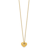 Puffy Heart Necklace in 14K Yellow Gold